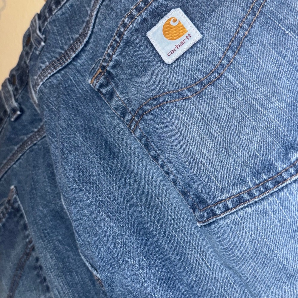 Vintage Carhartt B18 Jeans Mens 42x30 Blue Denim Traditional Fit Baggy Workwear